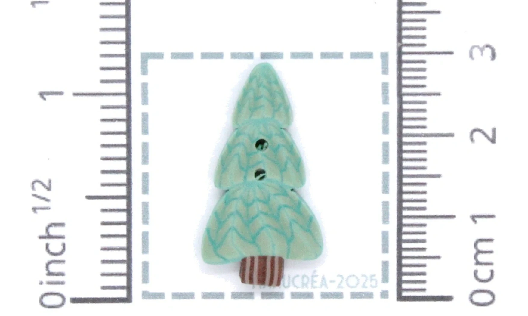 Sapin N.8-Bouton polymère-Fait main