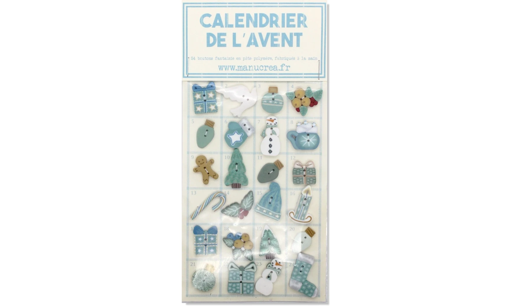 Calendrier de l'Avent 2025 en boutons