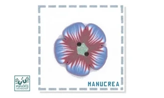 Fleur N.1-Bouton artisanal en polymère