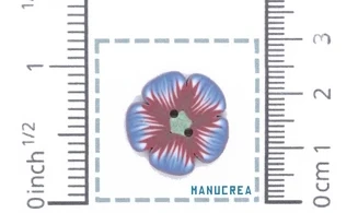 Fleur N.1-Bouton artisanal en polymère