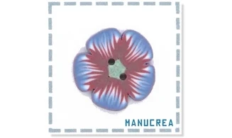 Fleur N.1-Bouton artisanal en polymère