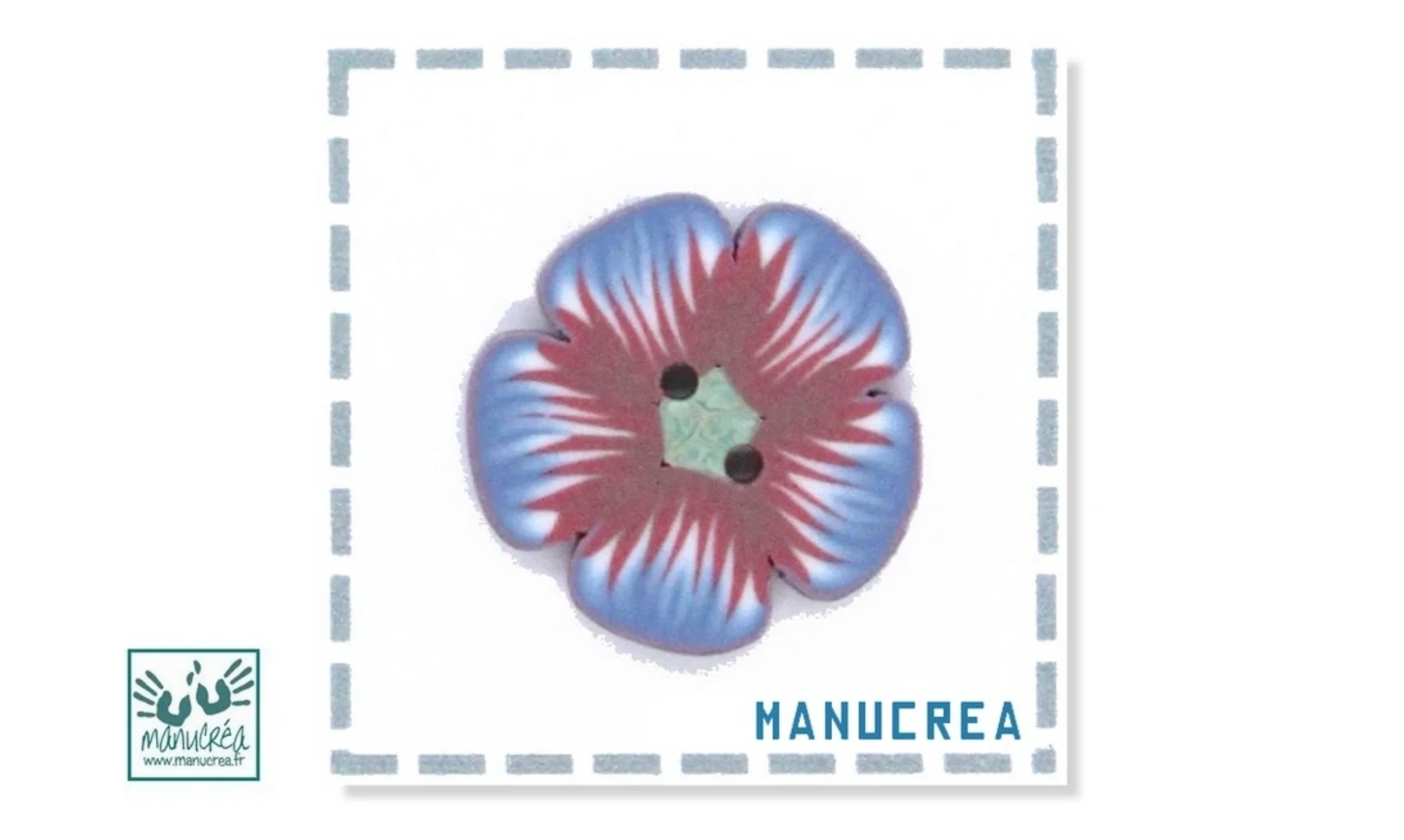 Fleur N.1-Bouton artisanal en polymère