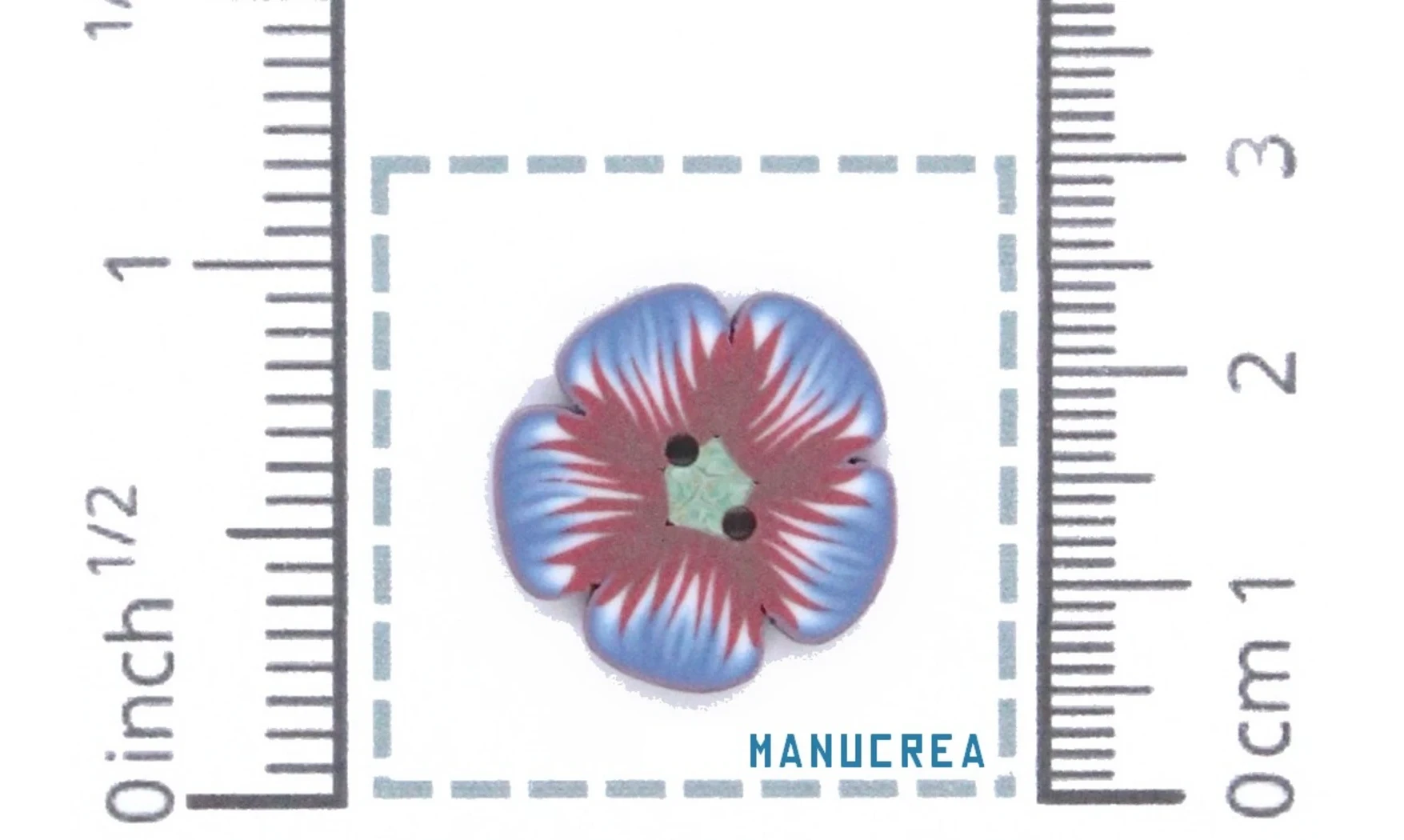 Fleur N.1-Bouton artisanal en polymère