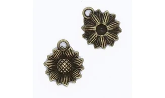 Charm métal Bronze Tournesol