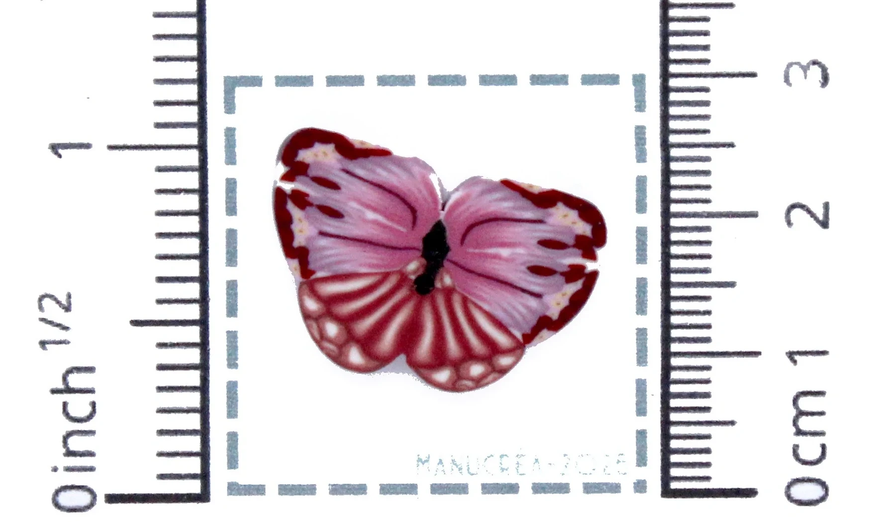 Papillon N.6-Bouton polymère-Fait main