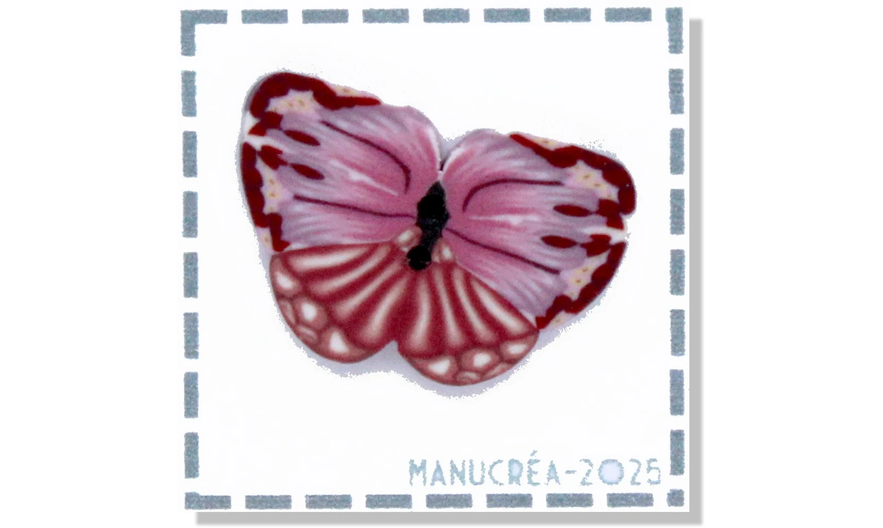 Papillon N.6-Bouton polymère-Fait main