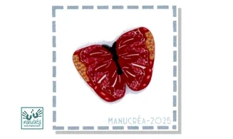 Papillon N.7-Bouton polymère-Fait main