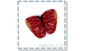 Papillon N.7-Bouton polymère-Fait main