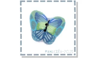 Papillon N.8-Bouton artisanal polymère