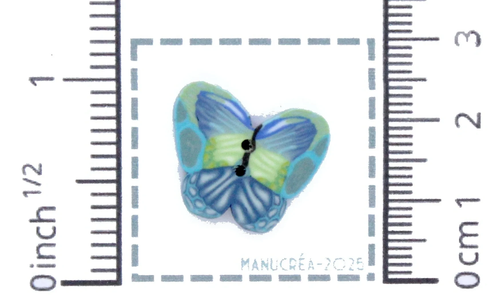 Papillon N.8-Bouton artisanal polymère