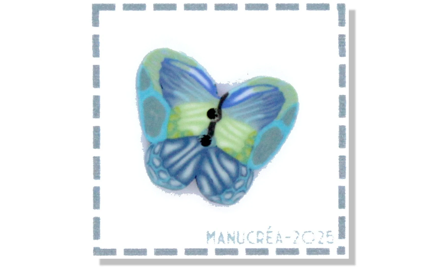 Papillon N.8-Bouton artisanal polymère
