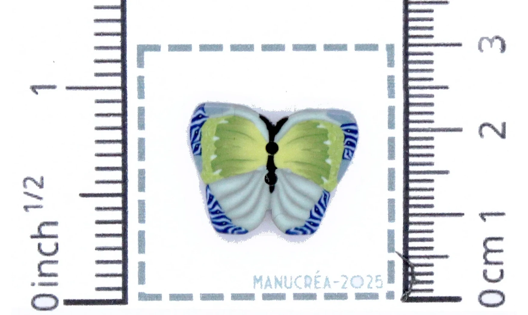 Papillon N.9-Bouton polymère-Fait main