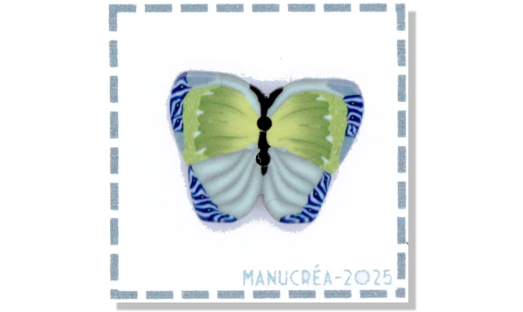 Papillon N.9-Bouton polymère-Fait main