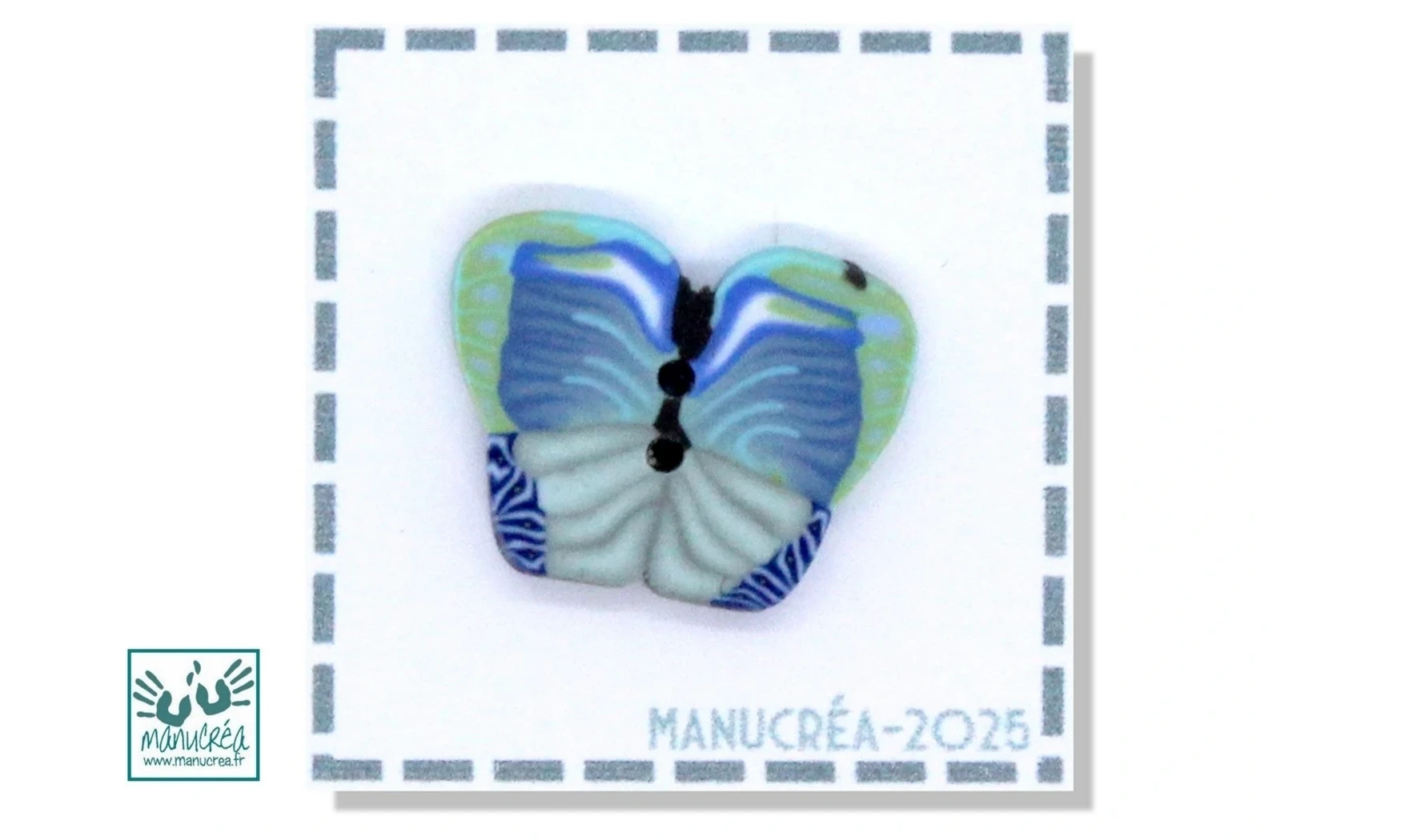 Papillon N.11-Bouton polymère-Fait main