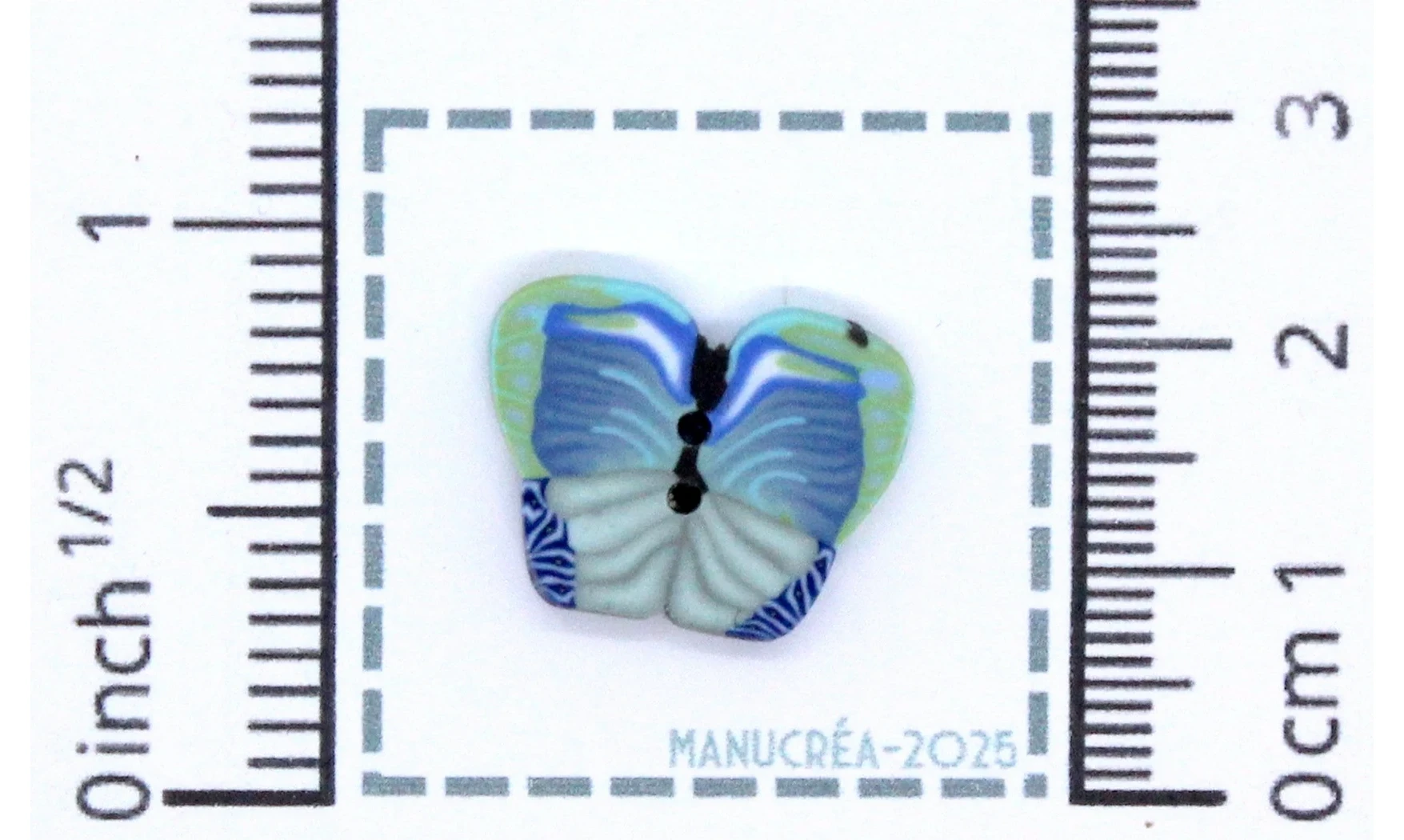 Papillon N.11-Bouton polymère-Fait main