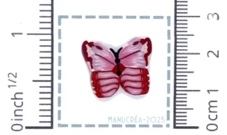 Papillon N.12-Bouton polymère-Fait main
