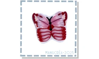 Papillon N.12-Bouton polymère-Fait main