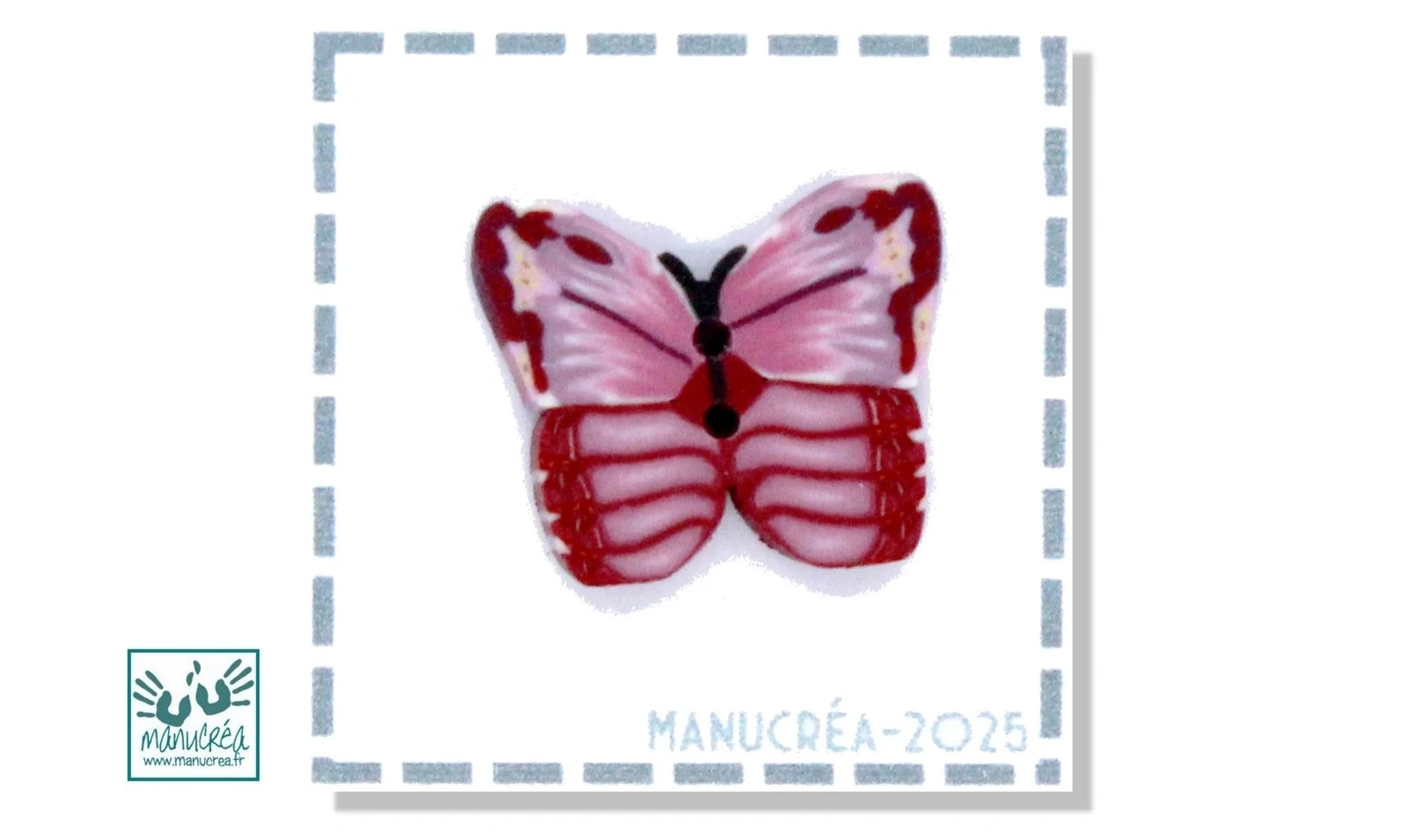 Papillon N.12-Bouton polymère-Fait main