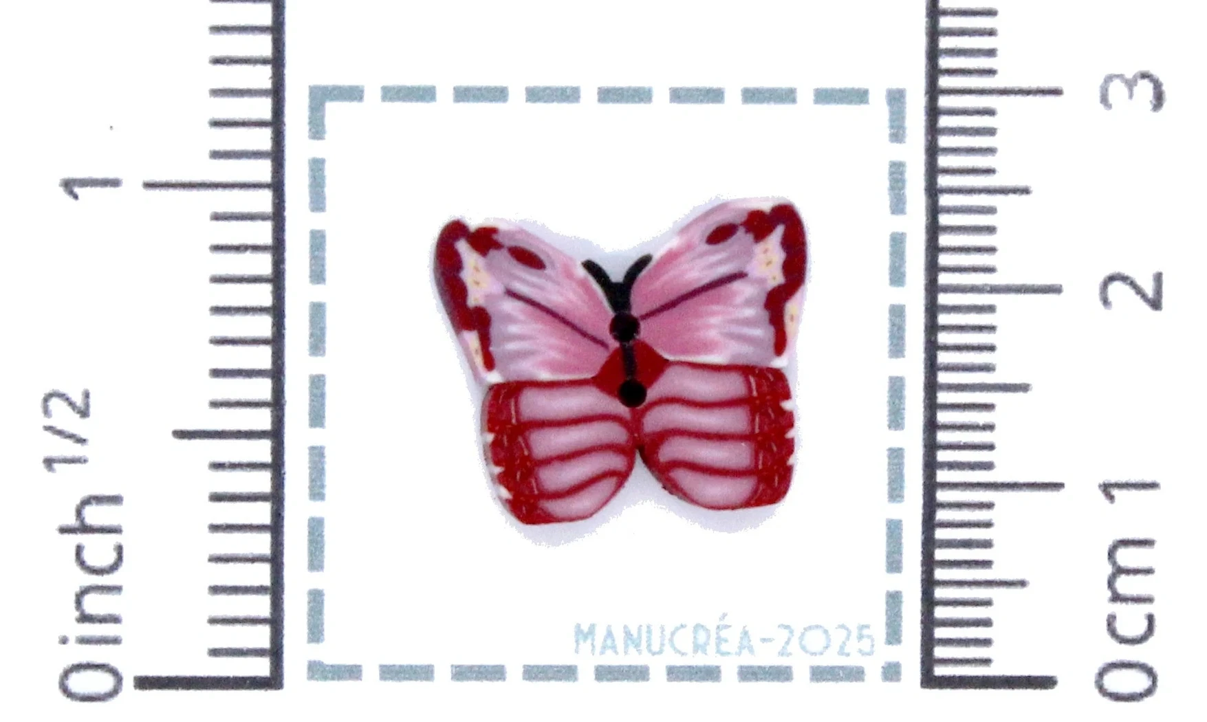 Papillon N.12-Bouton polymère-Fait main