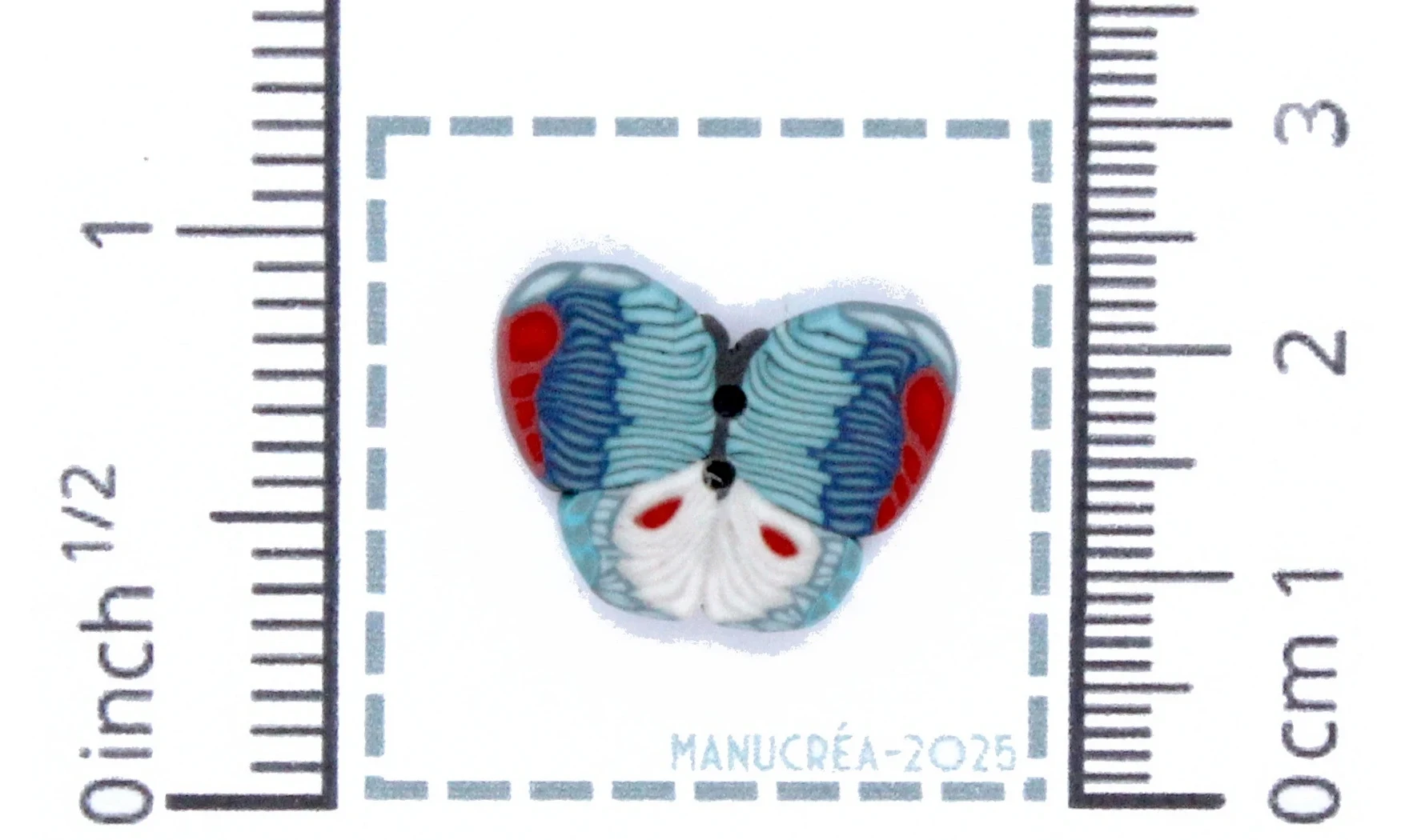 Papillon N.13-Bouton polymère-Fait main