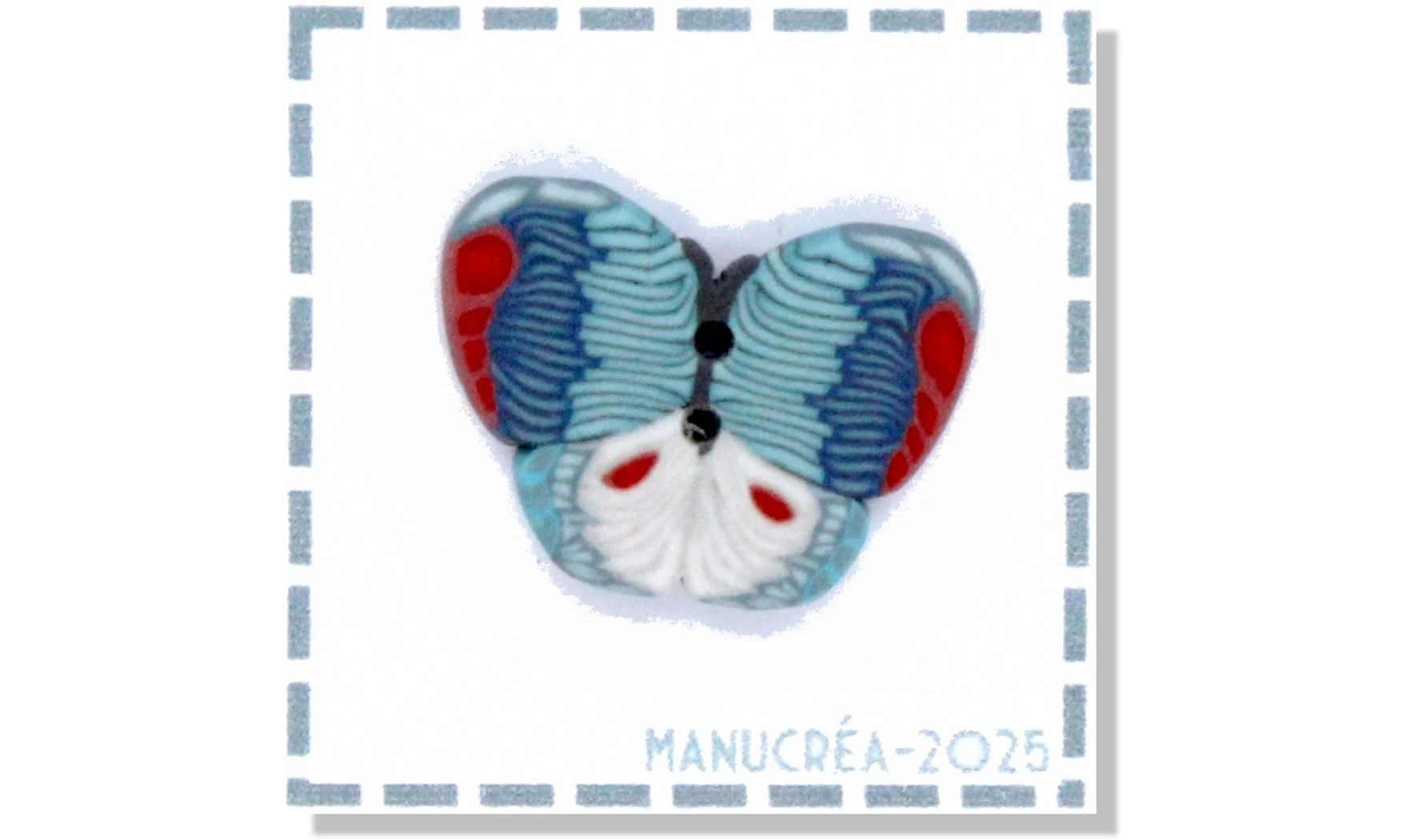 Papillon N.13-Bouton polymère-Fait main