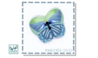 Papillon N.14-Bouton polymère-Fait main