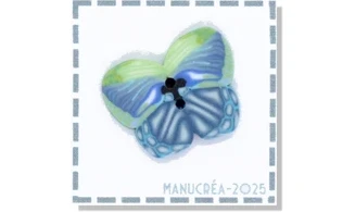Papillon N.14-Bouton polymère-Fait main