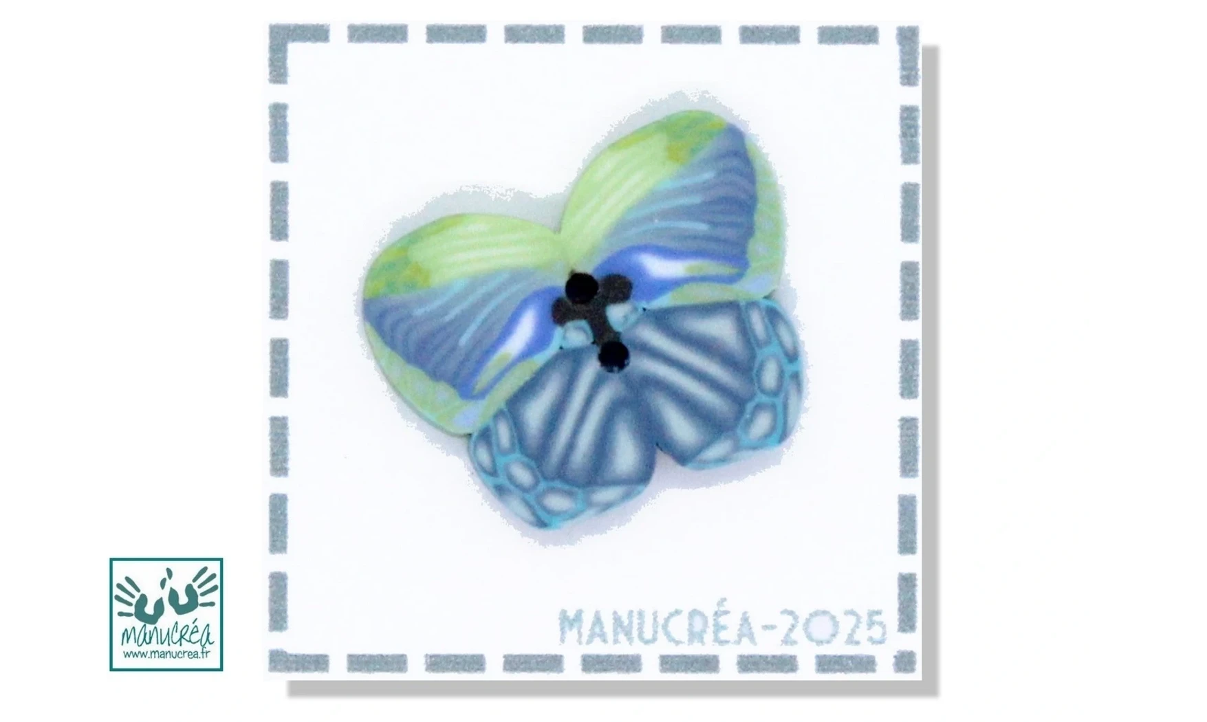 Papillon N.14-Bouton polymère-Fait main