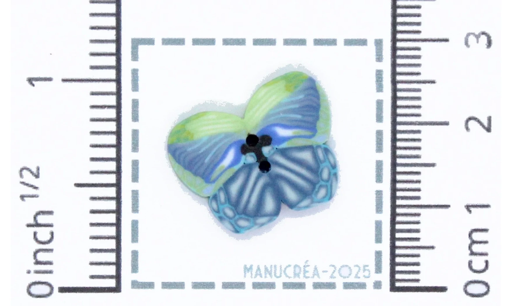 Papillon N.14-Bouton polymère-Fait main