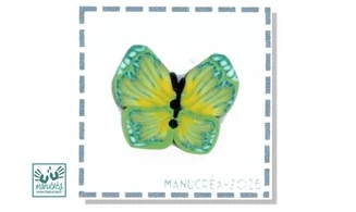 Papillon N.15-Bouton polymère-Fait main
