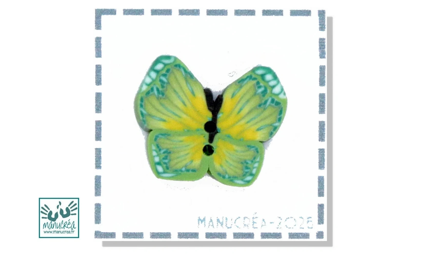 Papillon N.15-Bouton polymère-Fait main