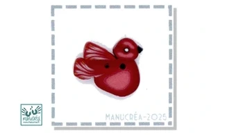 Oiseau N.3-Bouton polymère-Fait main