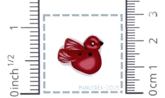 Oiseau N.3-Bouton polymère-Fait main