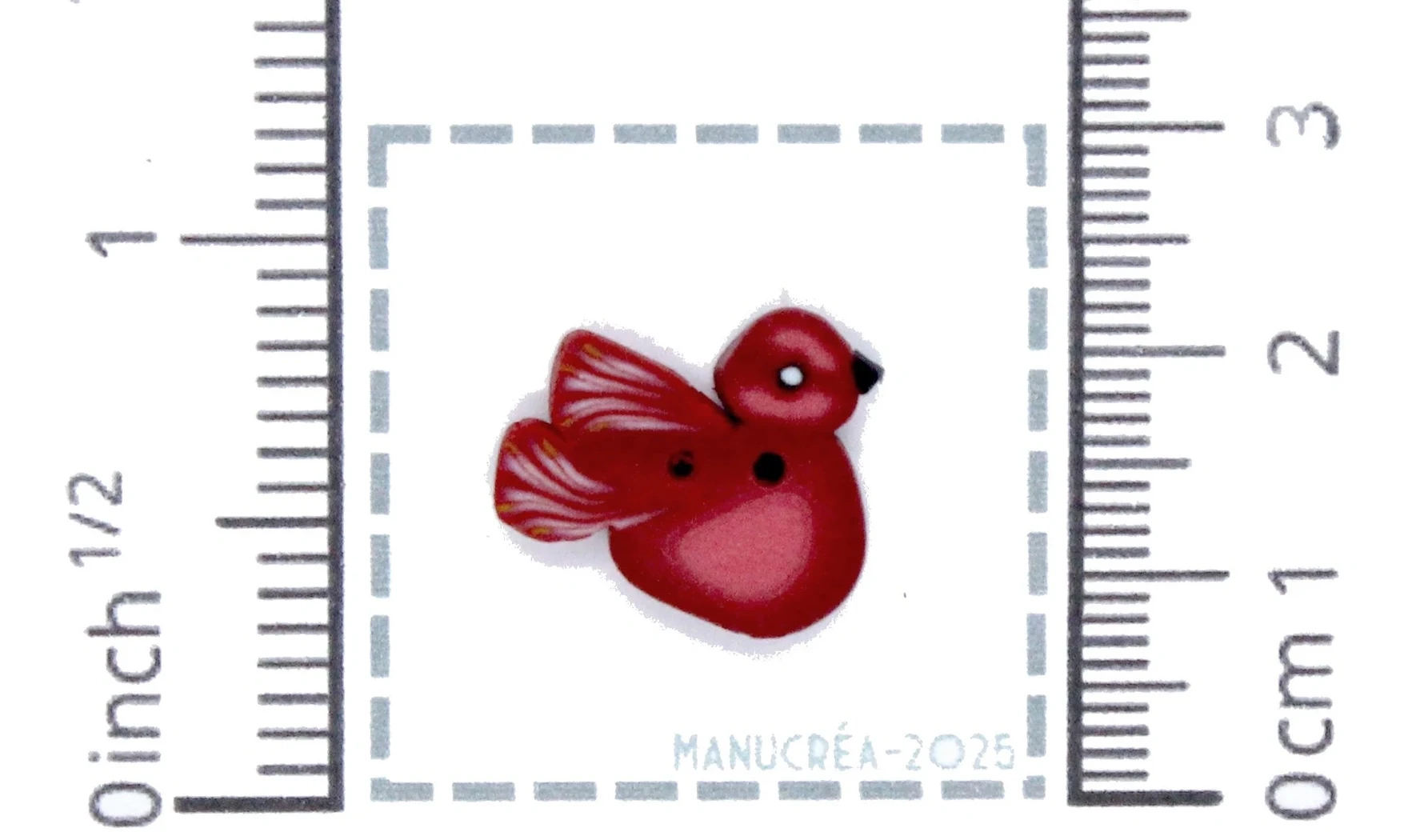 Oiseau N.3-Bouton polymère-Fait main