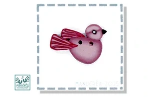 Oiseau N.4-Bouton polymère-Fait main