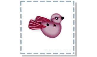Oiseau N.4-Bouton polymère-Fait main