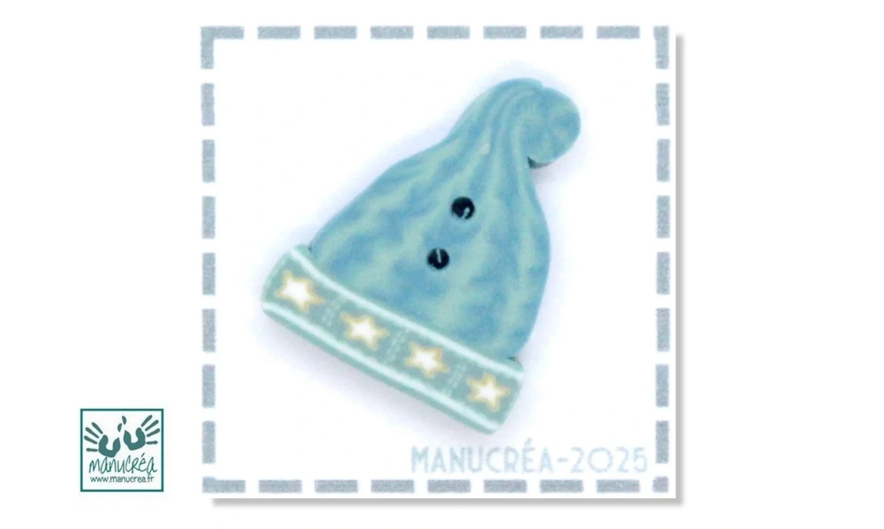 Bonnet N.5-Bouton artisanal en polymère