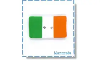 IRLANDE: Bouton FIMO Drapeau