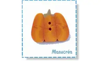 Handmad polymer clay button Pumpkin N17