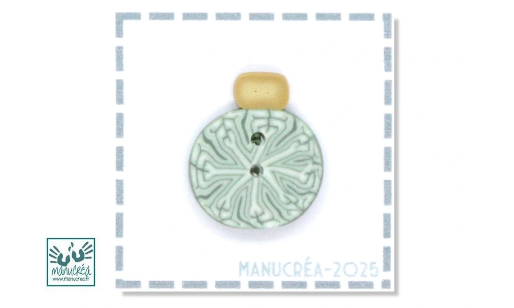 Boule Noël N.5-Bouton polymère-Fait main