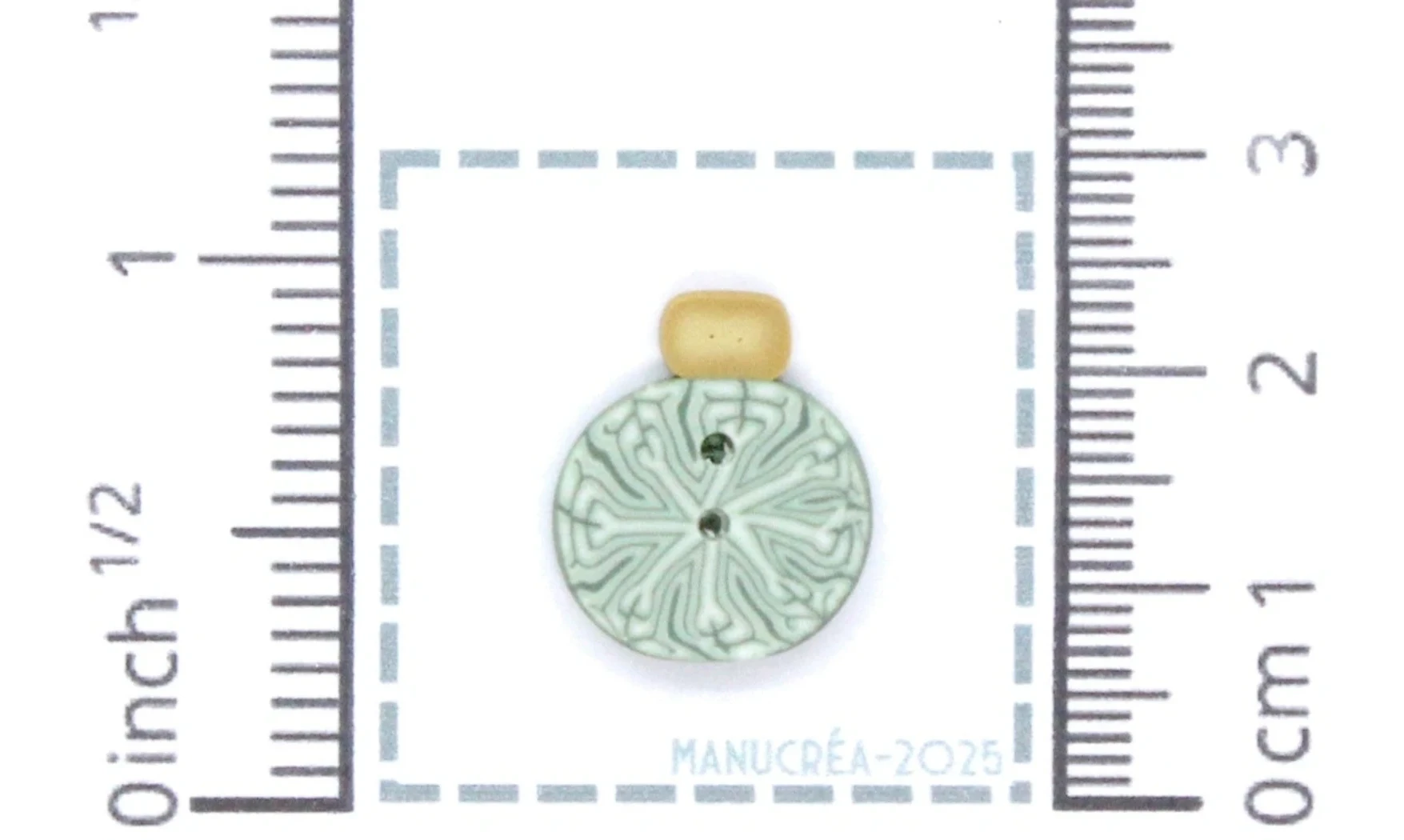 Boule Noël N.5-Bouton polymère-Fait main