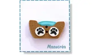 Panier du chat-Bouton polymère-Fait main