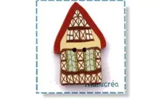 ALSACE : Maison à colombages N.1-Bouton