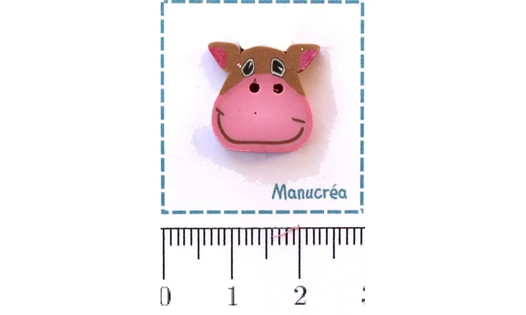 Vache-Bouton polymère-Fait main