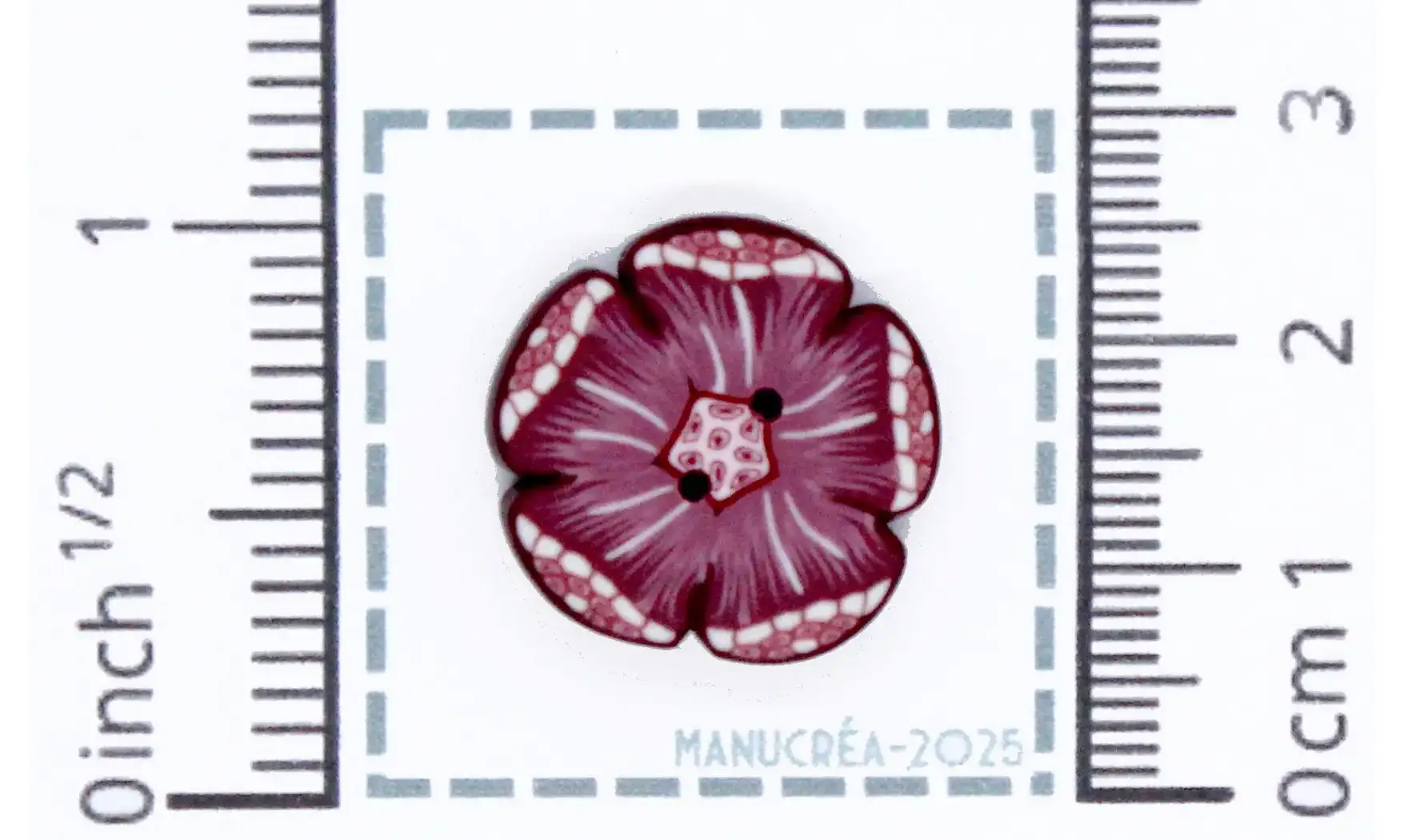 Fleur N.115-Bouton polymère-Fait main
