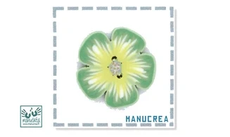 Fleur N.2-Bouton artisanal en polymère