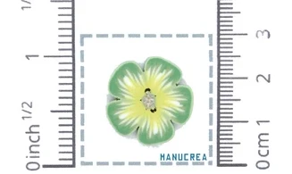 Fleur N.2-Bouton artisanal en polymère