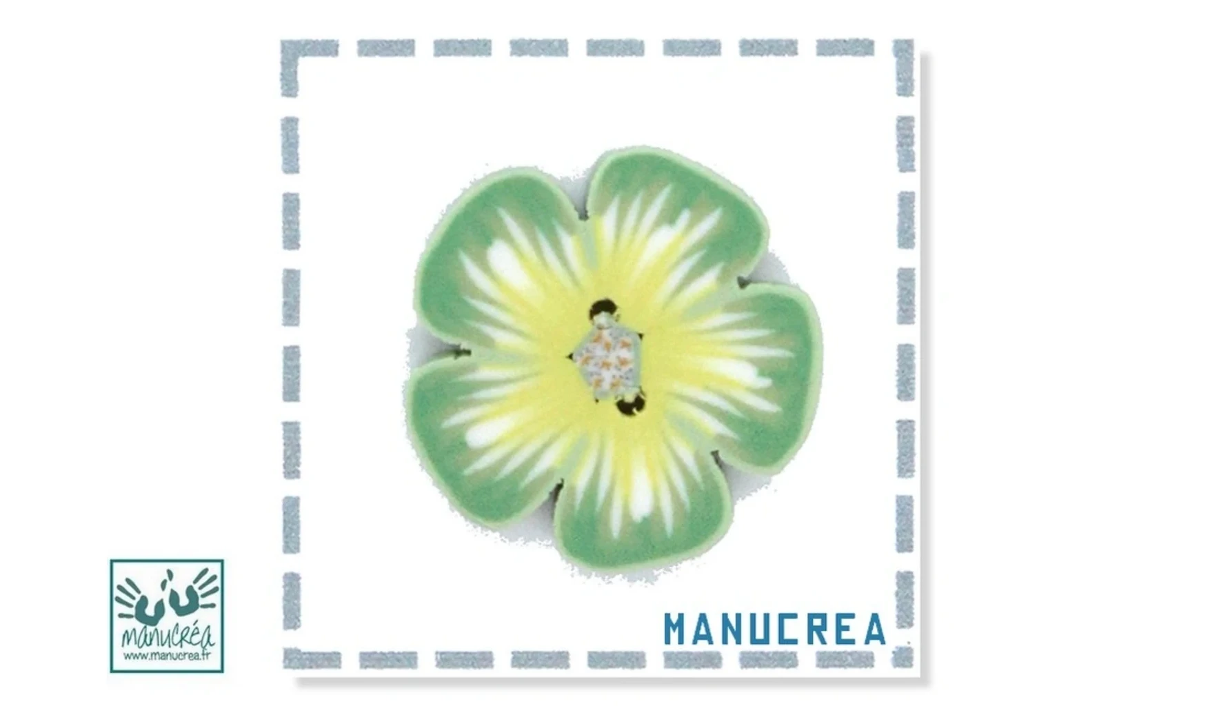 Fleur N.2-Bouton artisanal en polymère