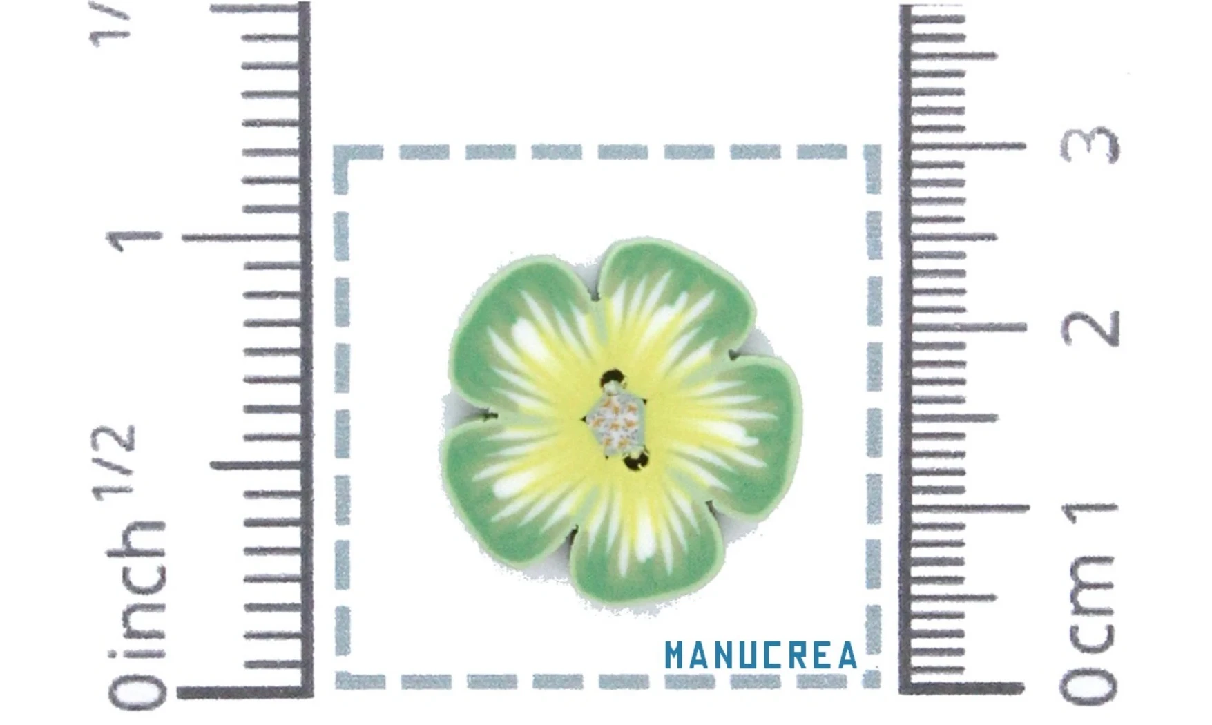 Fleur N.2-Bouton artisanal en polymère