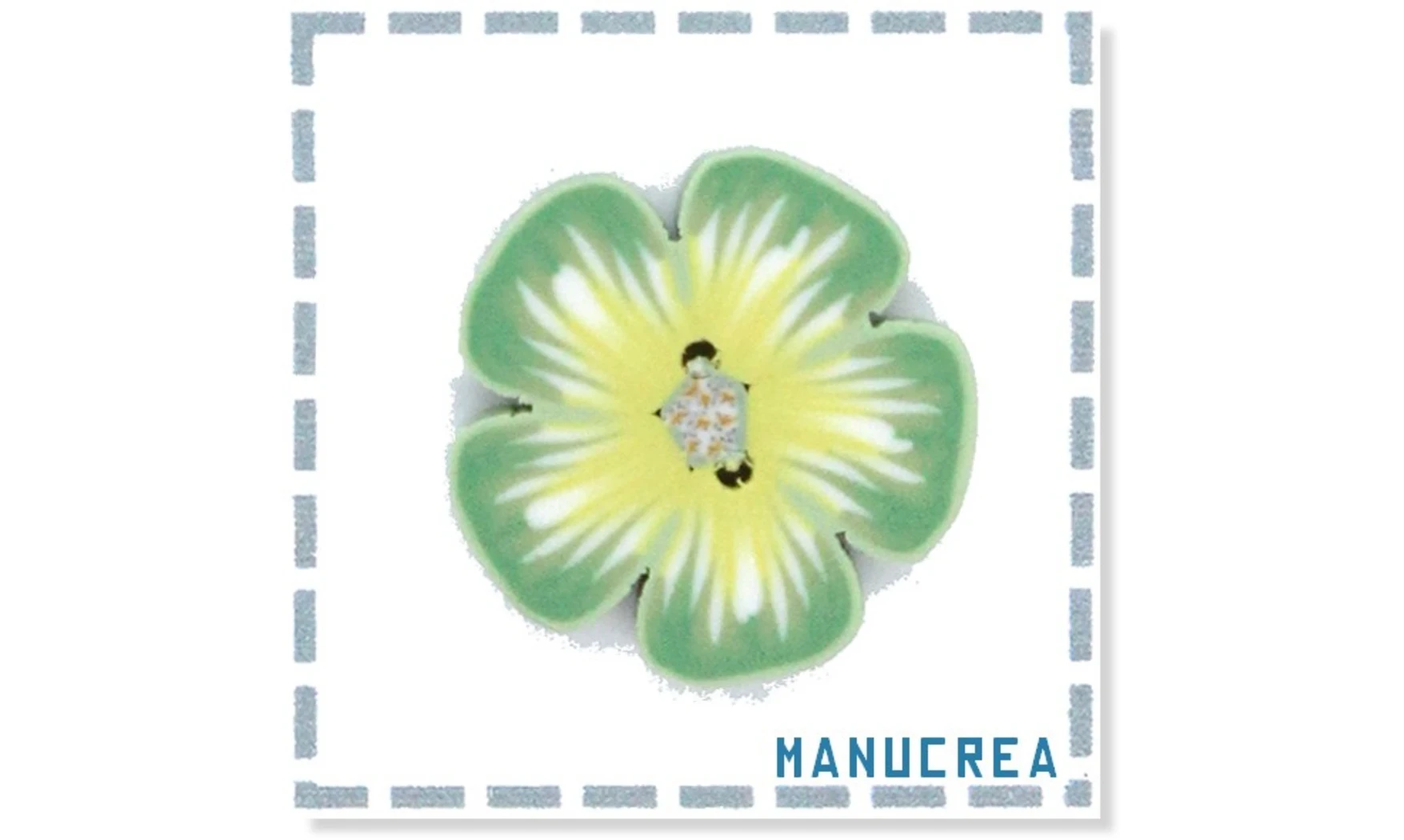 Fleur N.2-Bouton artisanal en polymère